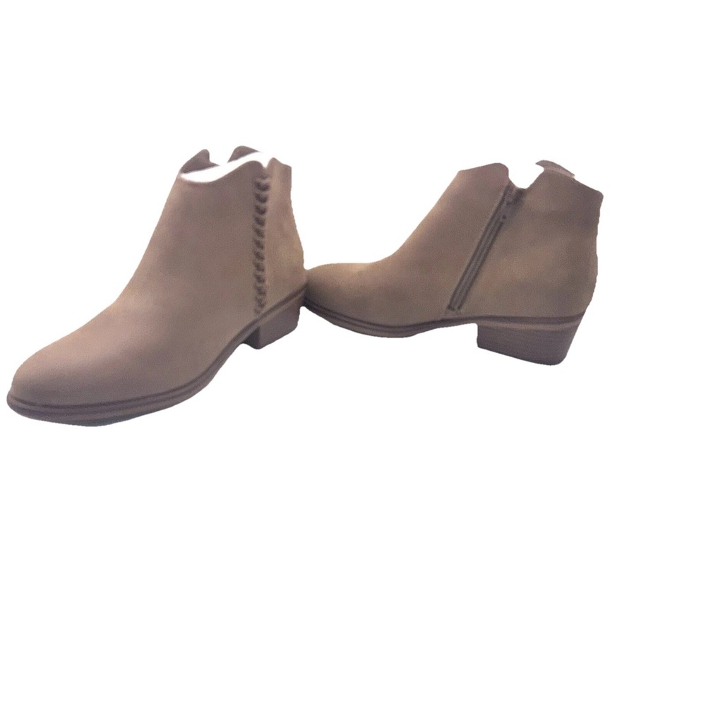 MIA Womens Shoes Jaice Boots Sz 6.5 Brown Vegan Leather Ankle Stitched Zip New